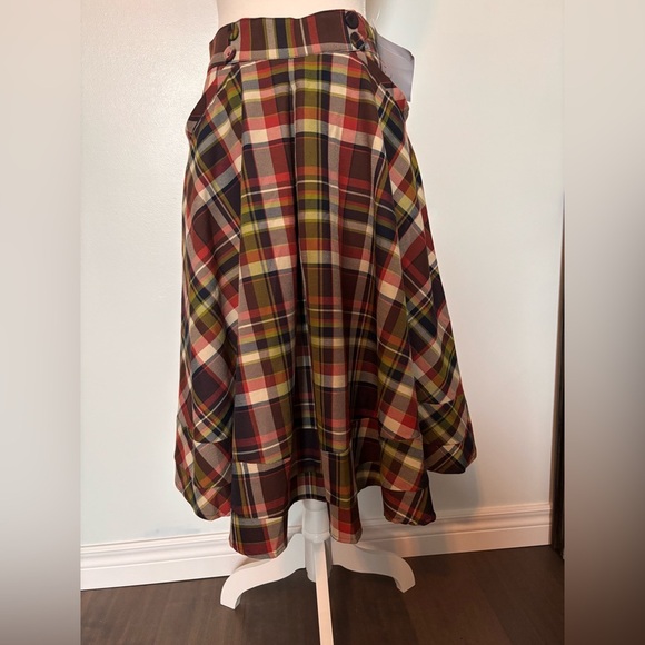 Miss Candyfloss Plaid Swing Skirt - Picture 1 of 12